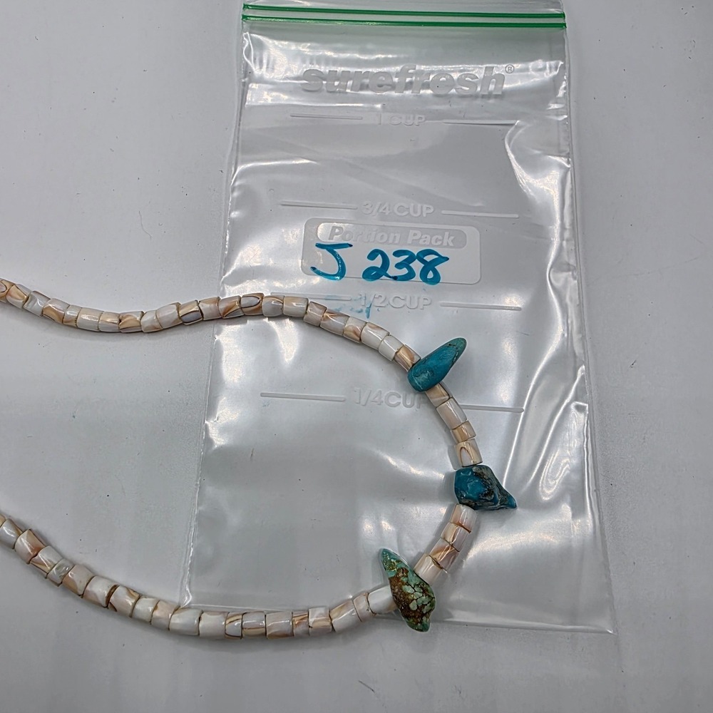 Vintage Unisex Adult Silver Tone Coral Beads‎ Ethnic Summer Beach Turquoise 18" - Picture 9 of 9